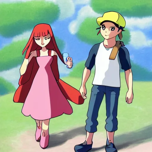 Prompt: Jessie and James from pokemon, ghibli style designed by Steve Jobs