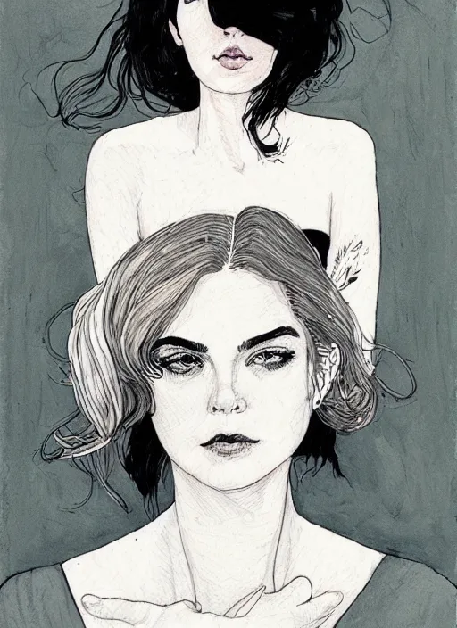 Image similar to a portrait of amber by kaethe butcher and moebius