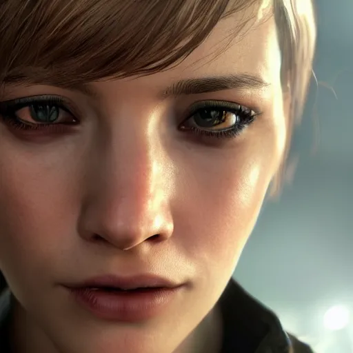 Prompt: In-game screenshot of Supermassive Games's No One's Ever Really Gone, semi close-up of a main character, Unreal Engine 4