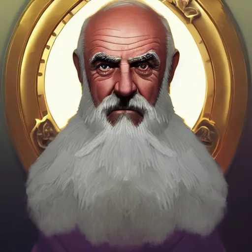 Image similar to portrait of old sean connery as a roman emperor, white hair and beard, laureal wreath, mattepainting concept blizzard pixar maya engine on stylized background splash comics global illumination lighting artstation, sharp focus, lois van baarle, ilya kuvshinov, rossdraws