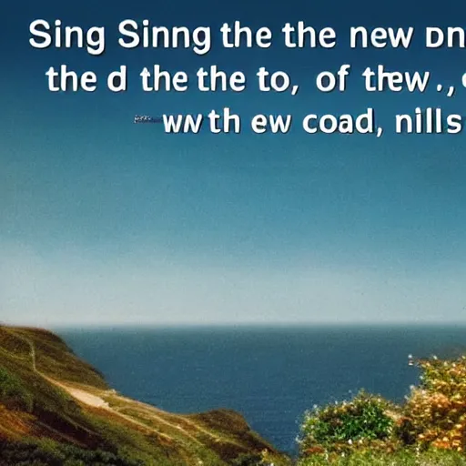 Prompt: sing to the lord a new song, his praise from the end of the earth, you who go down to the sea, and all that fills it, the coastlands and their inhabitants.