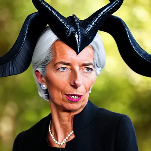 Prompt: Christine Lagarde as Maleficent