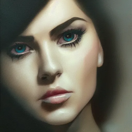 Image similar to a face portrait of marina diamandis, fantasy setting, stone face, dim colors, soft lighting, atmospheric, cinematic, moody, in the style of diego koi, gina heyer, luiz escanuela, art by alyssa monk, hyperrealism, rule of thirds, golden ratio, oil on canvas