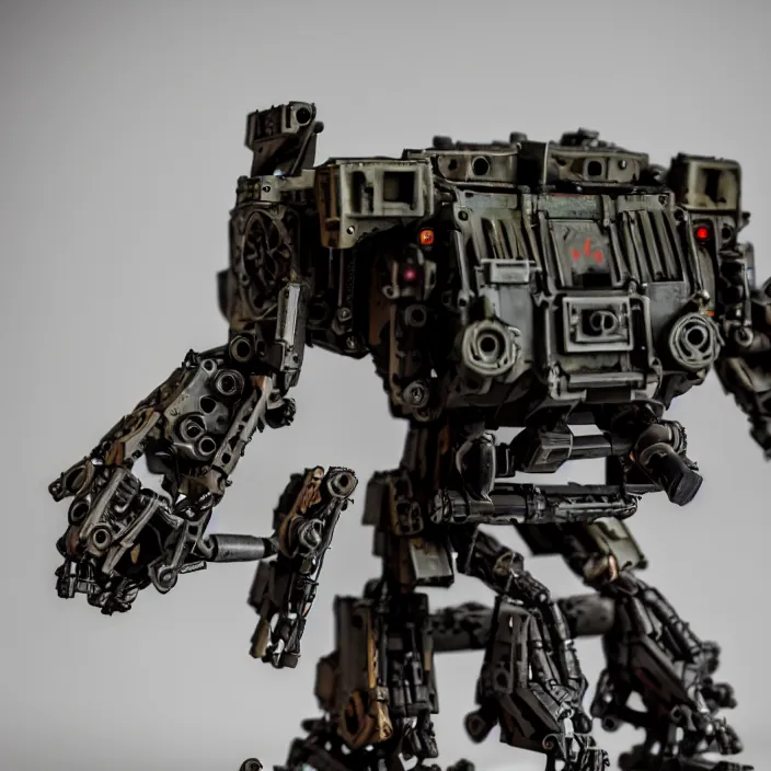 Image similar to photograph of a war mech extremely detailed. dslr. 5 0 mm.