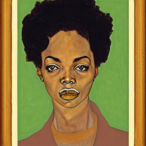 Image similar to portrait of lauryn hill by egon schiele