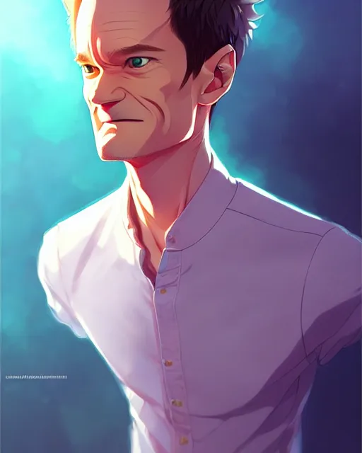 Image similar to neil patrick harris, portrait shinkai makoto studio ghibli studio key hideaki anno sakimichan stanley artgerm lau rossdraws james jean marc simonetti elegant highly detailed digital painting artstation pixiv