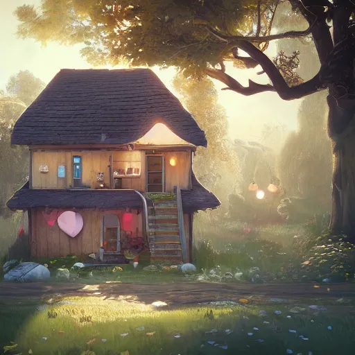 Image similar to 🏡 cute, illustration, digital art, inspired by little big planet, by greg rutkowski, sharp, masterpiece, highly detailed, photorealistic, octane render, 8 k, unreal engine 5, trending on artstation, vivid colors