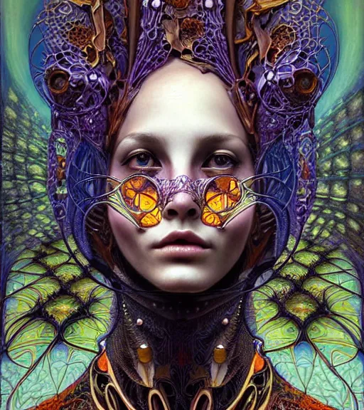 Prompt: detailed realistic beautiful young groovypunk queen fox robot in full regal attire. face portrait. art nouveau, symbolist, visionary, baroque, giant fractal details. horizontal symmetry by zdzisław beksinski, iris van herpen, raymond swanland and alphonse mucha. highly detailed, hyper - real, beautiful