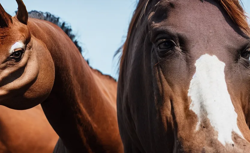 Image similar to eight eyes eyes looking at camera dinosaur, horse, 5 0 mm, 8 k, odd