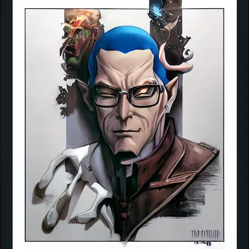 Image similar to portrait of Hank Hill Vampire Hunter Jean-auguste dominique ingres peter mohrbacher dave dorman castlevania sotn kingdom hearts artwork tombow