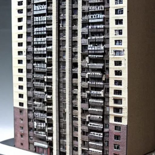 Image similar to figurine of soviet apartment building