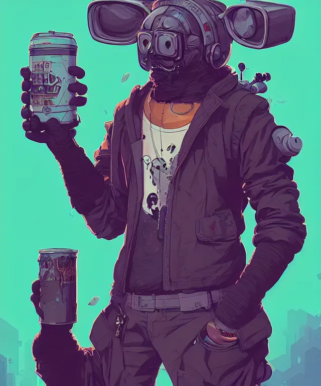 Prompt: a portrait of an anthropomorphic cyberpunk koala holding a 4 0 oz, cyberpunk!, fantasy, elegant, digital painting, artstation, concept art, matte, sharp focus, illustration, art by josan gonzalez