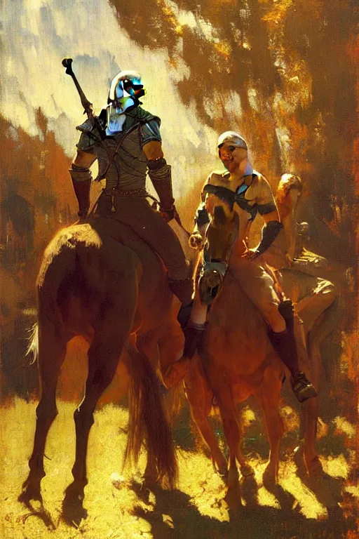 Image similar to witcher, painting by gaston bussiere, craig mullins, j. c. leyendecker, edgar degas