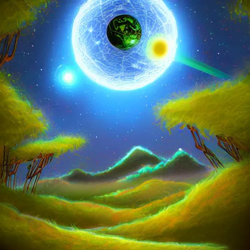 Image similar to navi planet, digital art