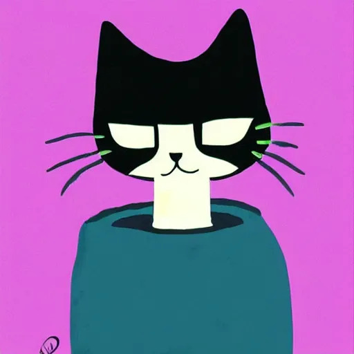 Prompt: cute cat by jean jullien