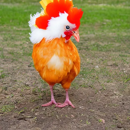 Image similar to photography cute chicken dressed as an inmate