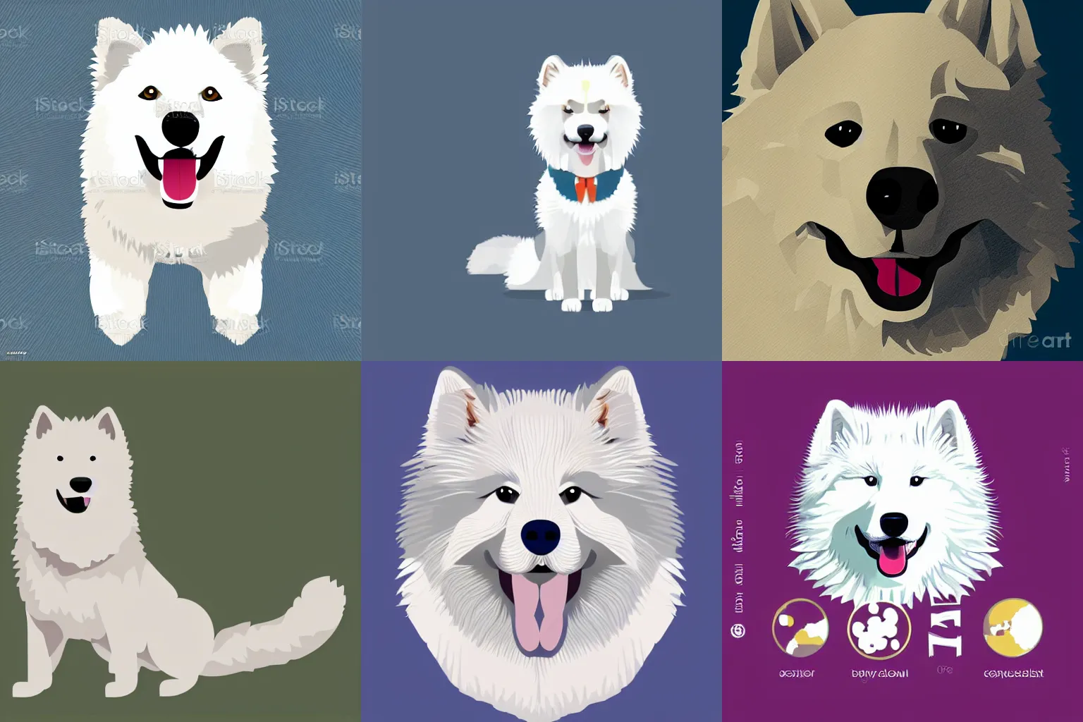 Prompt: a samoyed dog, vector art