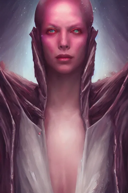 Prompt: portrait of an elegant alien vampire king, straight on portrait, full body character concept art, honeycomb, by artgerm, tom bagshaw, gerald brom, vaporwave colors, lo - fi colors, vaporwave, lo - fi, moody vibe, goth vibe, 4 k, hd,