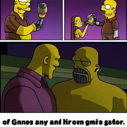 Prompt: Homer Simson is THANOS