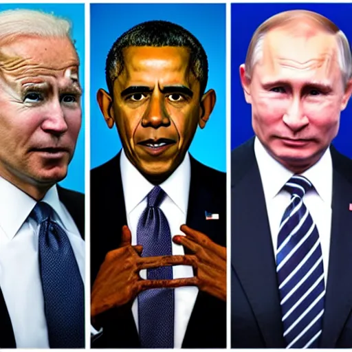 Image similar to portrait biden obama trump putin