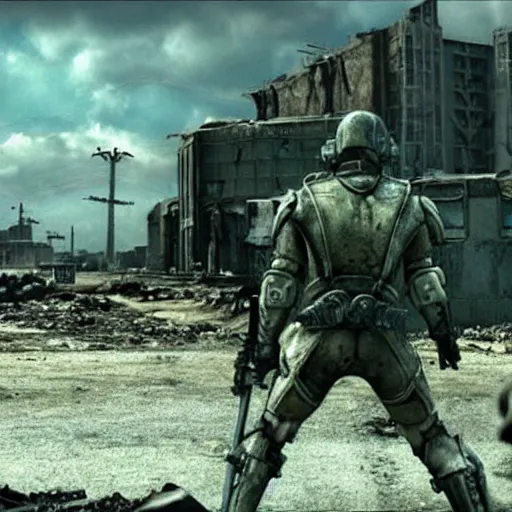 Image similar to a still of wasteland from fallout 3 movie