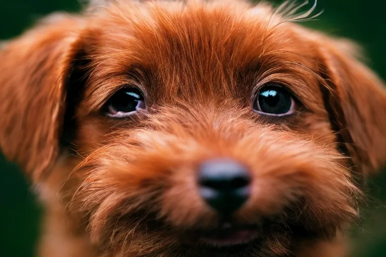 Image similar to closeup potrait of a small brown dog licking its nose in central park, natural light, sharp, detailed face, magazine, press, photo, Steve McCurry, David Lazar, Canon, Nikon, focus