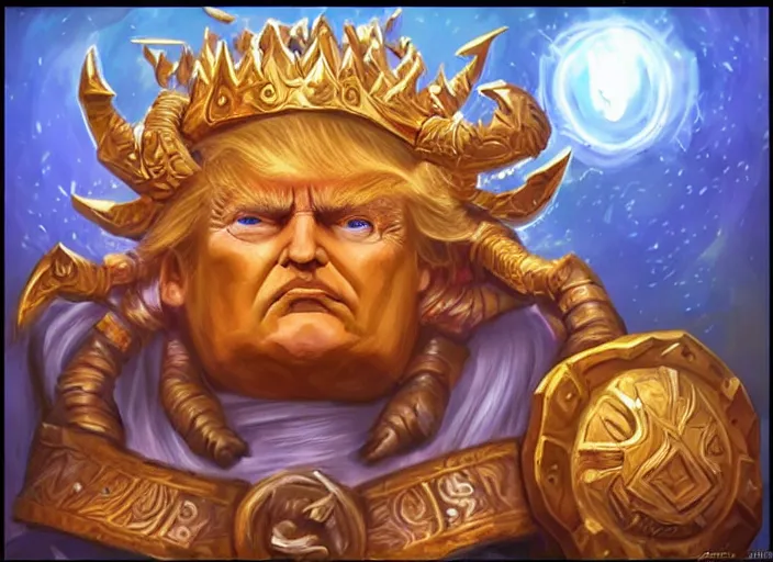 Image similar to donald trump as old god in world of warcraft