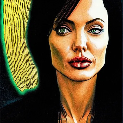 Image similar to “ angelina jolie retro minimalist portrait by jean giraud, moebius starwatcher comic, 8 k ”