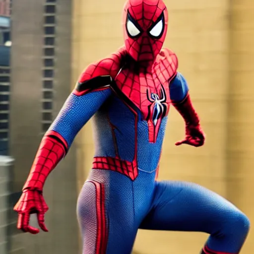 Image similar to promotional image of Spider Man as Iron Man in Iron Man（2008）, he wears Iron Man armor without his face, movie still frame, promotional image, imax 70 mm footage