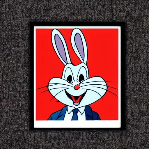 Prompt: bugs bunny mugshot