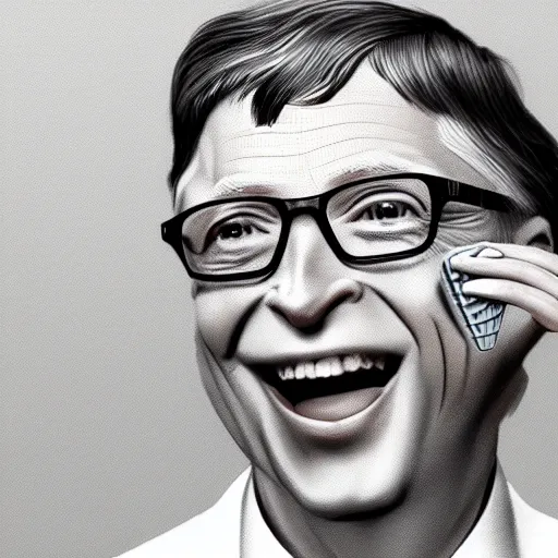 Image similar to bill gates eating ice cream, photorealistic