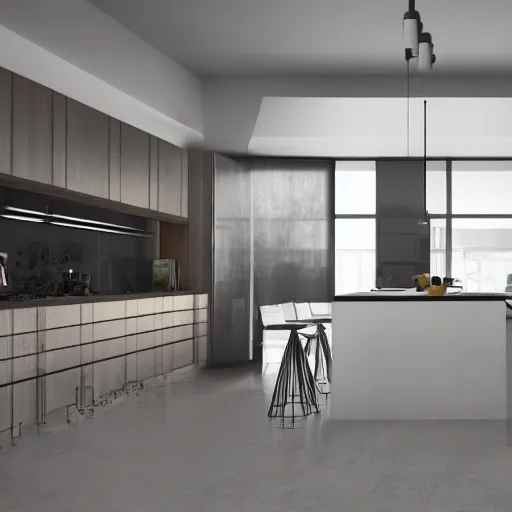 Image similar to realistic render of a modern kitchen, archviz