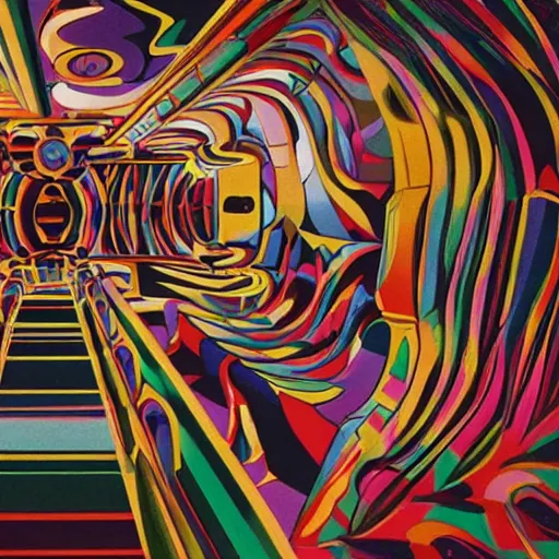 Prompt: ultrawide angle colour masterpiece dream cinematography by alejandro jodorowsky and kubrick and fritz lang, incredible sense of depth and perspective and clarity, weird stylish epic psychedelic, 8 k