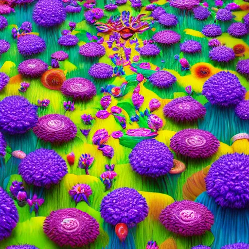 Prompt: hyper detailed 3d octane render illustration like a Oil painting - a vivid crazy flower bouquet, long petals, huge blossoms, by Jacek Yerka, Mariusz Lewandowski, Marious generative render, long brush strokes, Masterpiece, Edward Hopper and James Gilleard, Mark Ryden, Wolfgang Lettl, hints of Yayoi Kasuma, octane render, 8k