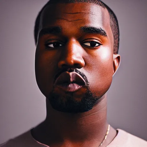 Image similar to the face of young kanye west at 1 7 years old, portrait by julia cameron, chiaroscuro lighting, shallow depth of field, 8 0 mm, f 1. 8