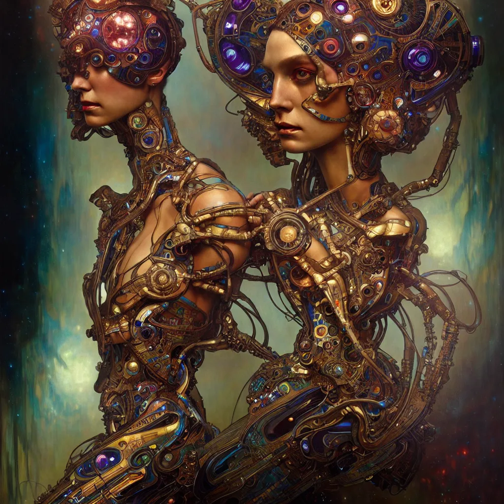 Image similar to extremely psychedelic cyborg queen of lsd. intricate, elegant, highly detailed, extremely lifelike photorealistic digital painting, artstation. steichen, gaston bussiere, tom bagshaw, cyberpunk alphonse mucha. dark pallet, melancholy. anatomically correct in every way.