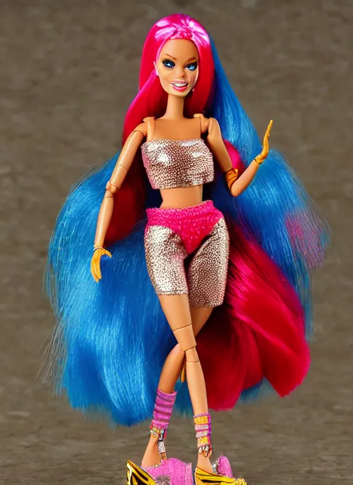 Prompt: Futurama Leela Barbie doll