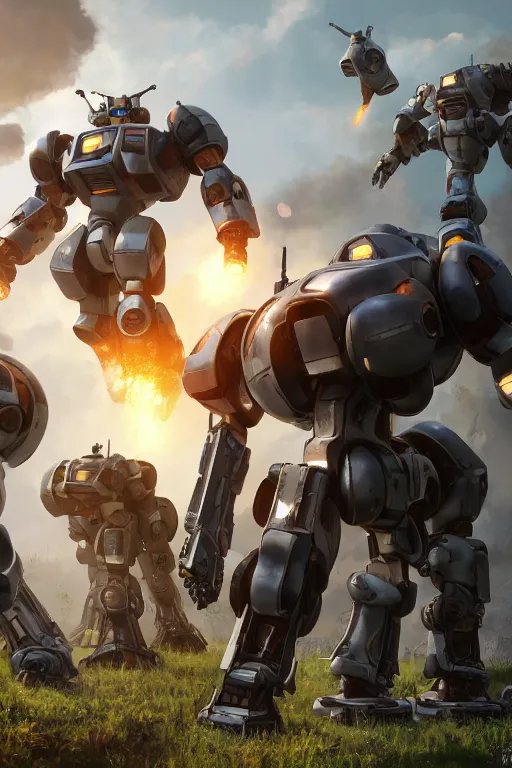 Image similar to mechwarrior 5 : mercenaries mech megaman transformer robot boss tank engine game octane render, 4 k, hd 2 0 2 2 3 d cgi rtx hdr style chrome reflexion glow fanart, global illumination ray tracing hdr fanart arstation by ian pesty by jesper ejsing pixar and disney unreal zbrush central hardmesh