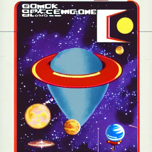 Image similar to video game box art of a commodore 6 4 game called space legion 2.