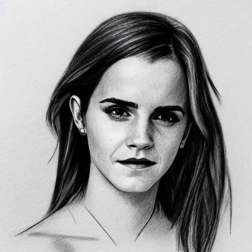 Image similar to emma watson pencil sketch,