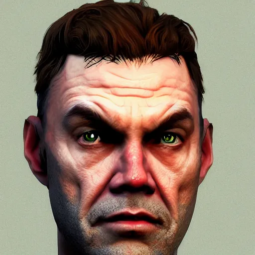 Image similar to beautiful face of a notorius person by stephen bliss, gta v style, artstation