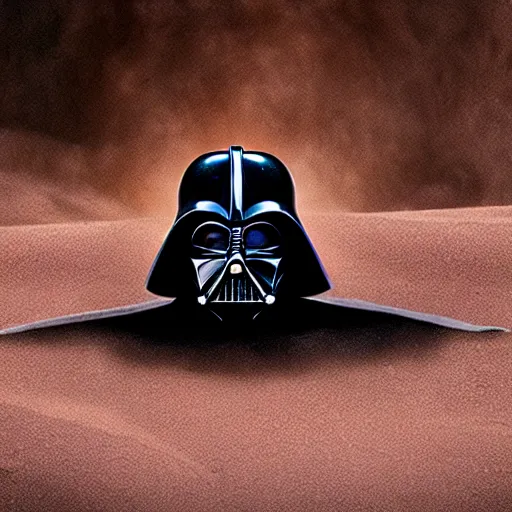 Prompt: darth vader panicking in a pit of sand
