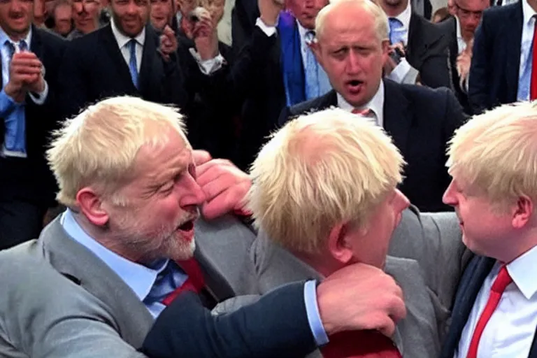 Image similar to jeremy corbyn punches boris johnson