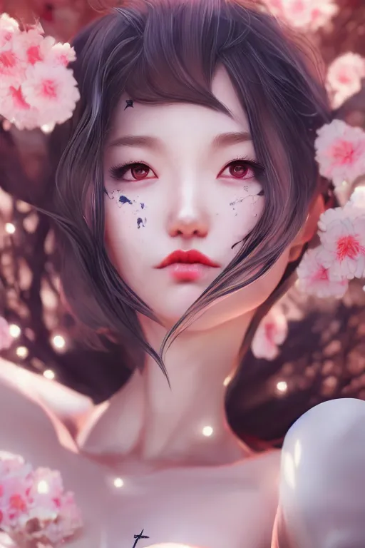 Prompt: a pin up and beautiful fashion and dreamlke japan girl, charming, art by artgerm & jeehyung lee & wlop, hyperdetailed, 8 k realistic, symmetrical, frostbite 3 engine, cryengine, dof, trending on artstation, digital art,