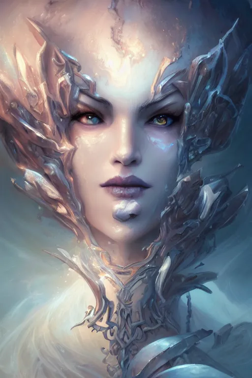 Prompt: face closeup beautiful girl necromancer covered with sculls, wizard of the coast casting magic spell, angel, magic storm and thunder clouds, fantasy, magic the gathering, hyper detailed, 3 d render, hyper realistic detailed portrait, peter mohrbacher