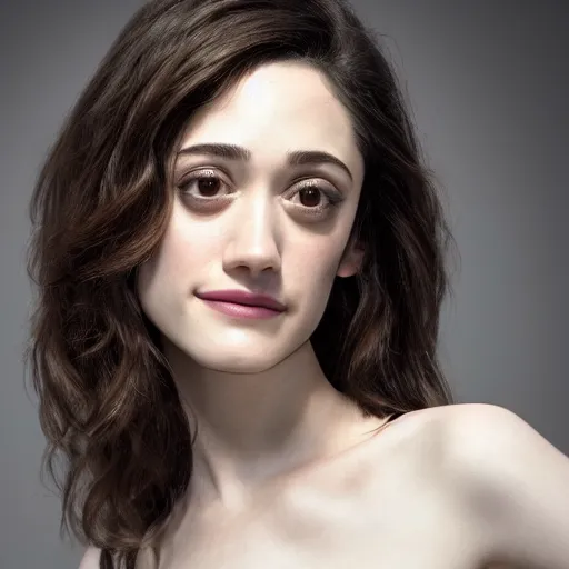 Prompt: Emmy Rossum, realistic, photo studio, HDR, 8k, trending on artstation