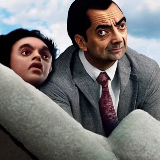 Prompt: Mr. Bean as Dwayne The Rock Johnson