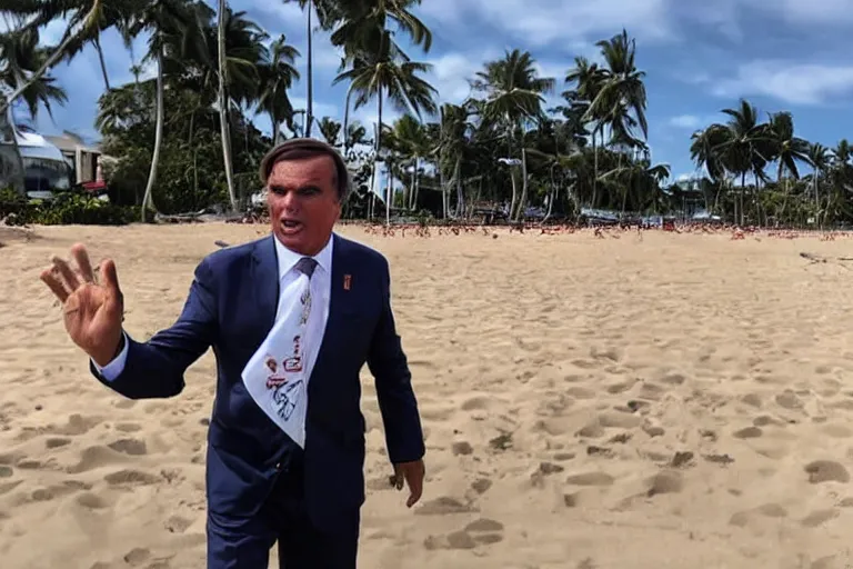 Image similar to president bolsonaro on the beach