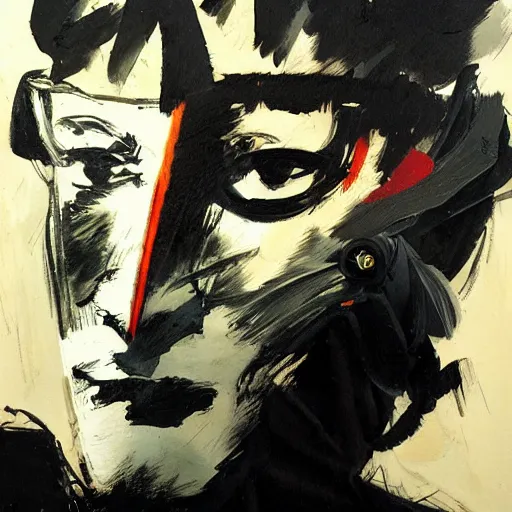 Image similar to portrait of corto maltese by dave mckean and yoji shinkawa, oil on canvas