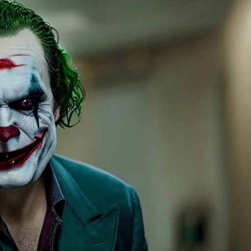 Prompt: film still of Ted Cruz as joker in the new Joker movie